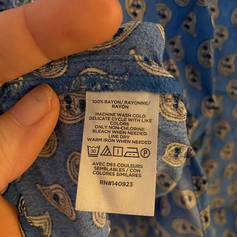 Loft Paisley Ruffle Button Blouse in Blue - Picture 8 of 12